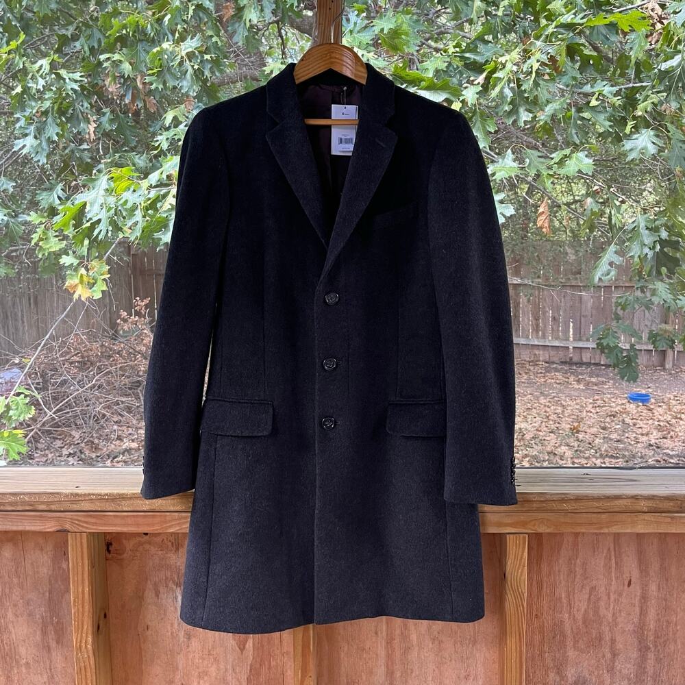 Banana Republic Men's Brown/Taupe Wool Blend Top Coat Size S. NEW!
